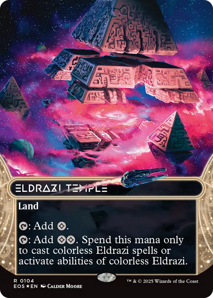 Eldrazi Temple (0104) (Borderless) (Galaxy Foil) [Edge of Eternities: Stellar Sights]