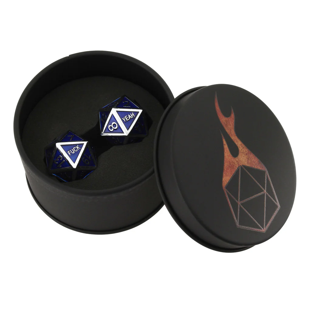Fuck Yeah Set of 2 D20 Metal Dice