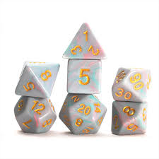 Unicorn Teal 7 Ct Dice