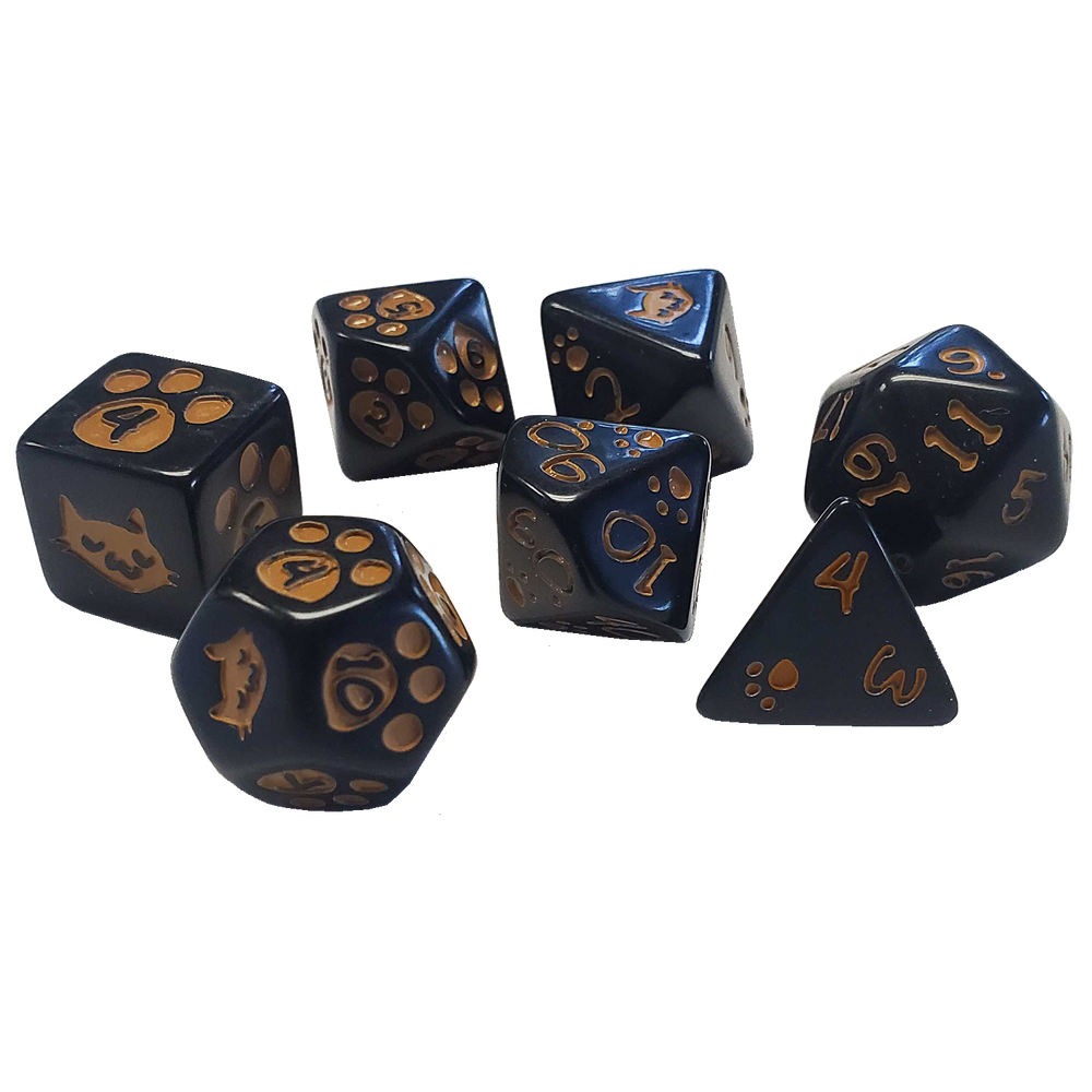 Kitten Polyhedral Dice Set BRW