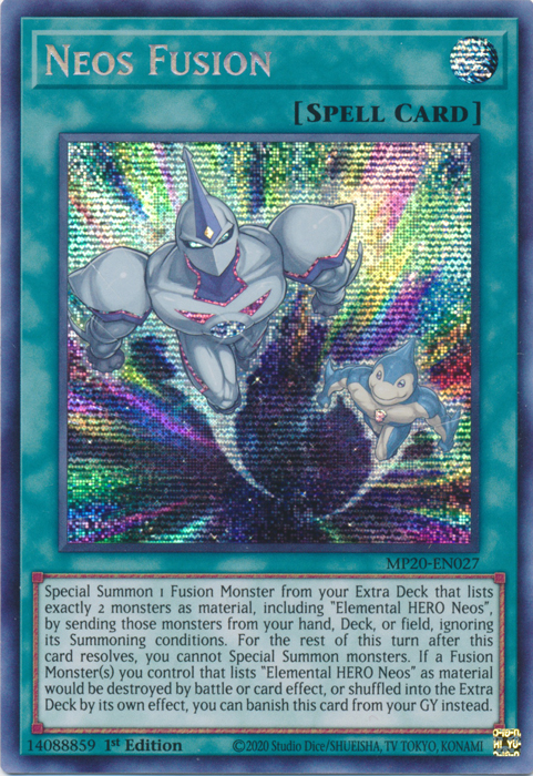 yugioh neos cards Neos Fusion [MP20-EN027] Prismatic Secret Rare